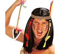 W WIDMANN MILANO Party Fashion B6141 - parrucca da indiano, nera, capelli sintetici, Comanche, wild west