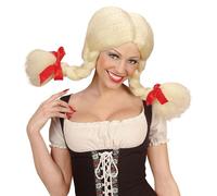 Widmann B6357 - Parrucca Heidi, bionda, con trecce modellabili, capelli sintetici, motto festa, carnevale