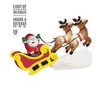 W WIDMANN MILANO Party Fashion - Babbo Natale gonfiabile con renne e slitta, 210 cm, illuminato con soffiatore, decorazione natalizia