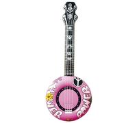 WIDMANN MILANO PARTY FASHION - Banjo gonfiabile, 100 cm, chitarra, musicista, cantante, flower power, accessorio hippy