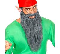 W WIDMANN MILANO Party Fashion 01527 - Barba lunga con baffi, grigio, diversi personaggi, nano, rocker, mago, accessorio, carnevale, festa a tema