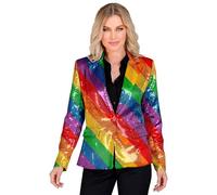 W WIDMANN MILANO Party Fashion - Blazer Moda Party con Paillettes per Donna, Giacca, Stampa Animali, Festival, Costumi di Carnevale