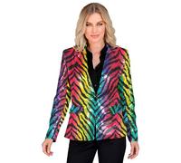 W WIDMANN MILANO Party Fashion - Blazer Moda Party con Paillettes per Donna, Giacca, Stampa Animali, Festival, Costumi di Carnevale