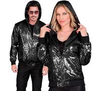 W WIDMANN MILANO Party Fashion - Bomber con cappuccio, Giacca con pailletten, Completo da festa, Discoteca
