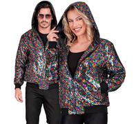 W WIDMANN MILANO Party Fashion - Bomber con cappuccio, Giacca con pailletten, Completo da festa, Discoteca