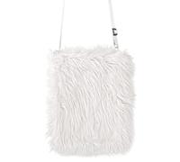 WIDMANN 09822 - Borsetta in Peluche Adulto Donna, Anni '80, Anni '60, Hippie, Eschimese, Polo Nord, Orsa, Carnevale, Feste A Tema, Colore Bianco