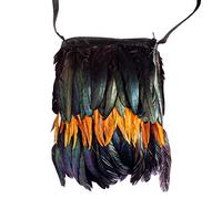 W WIDMANN MILANO Party Fashion, borsa indiana 20x28 cm, design unico con piume, cerniera di sicurezza, comodità di trasporto con tracolla, versatile per costumi ed eventi