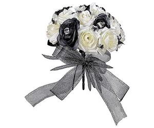W WIDMANN MILANO Party Fashion, Bouquet da sposa per Halloween, Design unico con teschi e ragni, Materiali durevoli, Versatile, Facile da pulire, Misura ideale per un look audace