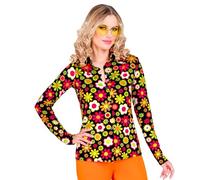W WIDMANN MILANO Party Fashion - Camicetta anni '60 per donna, Hippie, Reggae, Flower Power, Disco Fever