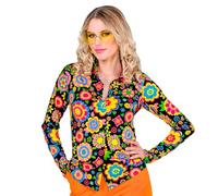 W WIDMANN MILANO Party Fashion - Camicetta anni '60 per donna, Hippie, Reggae, Flower Power, Disco Fever