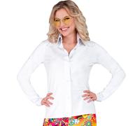 W WIDMANN MILANO Party Fashion - Camicetta anni '70 da donna, camicia da discoteca con colletto, per carnevale, feste a tema