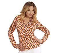 W WIDMANN MILANO Party Fashion - Camicetta Anni '70 da Donna, Camicia retrò per Carnevale, Festa a Tema Disco Fever, Costume