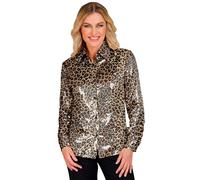 W WIDMANN MILANO Party Fashion - Camicetta con Paillettes da Donna | Top glitterato con colletto, look scintillante, costume per Carnevale e feste a tema