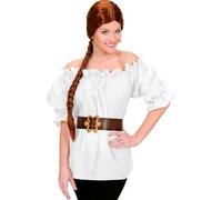 Widmann 4208C - Camicia da Pirata Adulto Donna, Medioevo, Carnevale, Locandiera, Taglia M, Colore Bianco