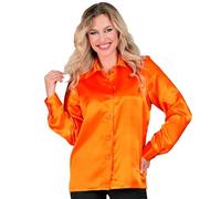 W WIDMANN MILANO Party Fashion - Camicetta da donna in raso, disco fever anni '70, stile retrò, Schlagermove, camicia da festa, camicia da donna