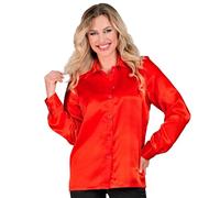 W WIDMANN MILANO Party Fashion - Camicetta da donna in raso, disco fever anni '70, stile retrò, Schlagermove, camicia da festa, camicia da donna
