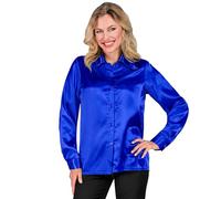 W WIDMANN MILANO Party Fashion - Camicetta da donna in raso, disco fever anni '70, stile retrò, Schlagermove, camicia da festa, camicia da donna