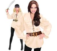 W WIDMANN MILANO Party Fashion - Camicetta da pirata da donna | Camicetta in stile capitano e rinascimentale per Carnevale, feste a tema, eventi pirateschi e medievali