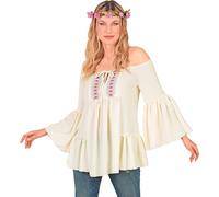 W WIDMANN MILANO Party Fashion - Camicetta hippie da donna, stile contadina, cottagecore, per carnevale e feste a tema