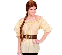 WIDMANN 4211G - Camicia da Pirata Adulto Donna, Medioevo, Carnevale, Locandiera, Taglia M, Colore Beige