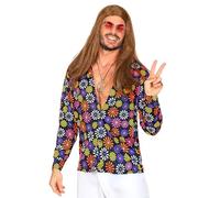 WIDMANN MILANO PARTY FASHION - Camicia anni '70 Groovy Style, Flower Power, Disco Fever, costumi in maschera