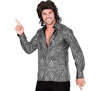 W WIDMANN MILANO Party Fashion - Camicia Anni '70 in Stile Disco, Camicia da Uomo per Costumi di Carnevale, Festival della Musica Popolare, Uso Quotidiano