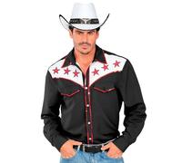 W WIDMANN MILANO Party Fashion - Camicia da cowboy da uomo, camicia western con ricami, costume per carnevale e festival