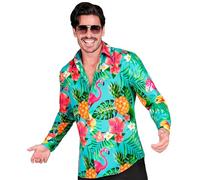 W WIDMANN MILANO Party Fashion - Camicia da Festa con vistosa Stampa all-Over, Maniche Lunghe, Costume da Uomo per Carnevale