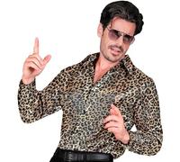 W WIDMANN MILANO Party Fashion - Camicia da Uomo con Paillettes, Outfit da Discoteca Scintillante, Maglietta a Maniche Lunghe per Carnevale, Festival