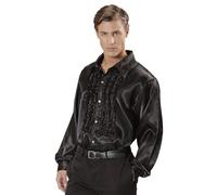 W WIDMANN MILANO Party Fashion - Camicia da uomo in raso a maniche lunghe in stile disco anni '70