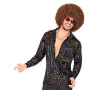 W WIDMANN MILANO Party Fashion - Camicia Anni '70, Stile Disco, Camicia da Uomo, Costumi in Maschera