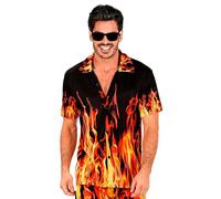W WIDMANN MILANO Party Fashion - Camicia hawaiana, camicia a maniche corte, fiori, aloha, festa in spiaggia, vestito in maschera