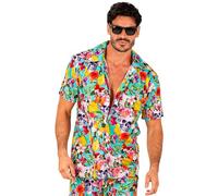 W WIDMANN MILANO Party Fashion - Camicia hawaiana, camicia a maniche corte, fiori, aloha, festa in spiaggia, vestito in maschera