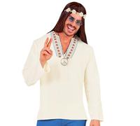 W WIDMANN MILANO Party Fashion - Camicia hippie, top boho anni '60, outfit Flower Power, per carnevale, festival