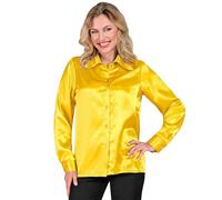 Widmann Satin Yellow 70s Disco Shirt (XL) Yellow