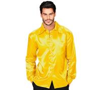 W WIDMANN MILANO Party Fashion - Camicia in raso da uomo, Disco Fever anni '70, stile retrò, Party Shirt