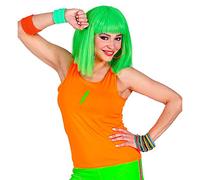 W WIDMANN MILANO Party Fashion, Canotta rosa fluo, comoda taglia unica, dettaglio flash verde, di facile manutenzione, perfetta per feste a tema, ampia scelta di accessori disponibili