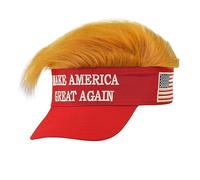 W WIDMANN MILANO Party Fashion - Cappellino con visiera con peli di peluche, cappellino rosso Make America Great Again, accessorio per costumi di carnevale e feste a tema