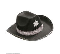 Widmann - Cappello da cowboy con fascia e stella, per carnevale e feste a tema