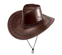 W WIDMANN MILANO Party Fashion - Cappello da cowboy in pelle artificiale, ranger, sceriffo, cowgirl, western