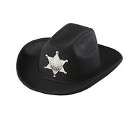 W WIDMANN MILANO Party Fashion - Cappello da cowboy per bambini, con stella da sceriffo, marrone, in feltro, Wild West, cappello, accessorio, carnevale