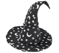 W WIDMANN MILANO Party Fashion - Cappello da mago con luna e stelle, per adulti, cappello da strega, accessorio per costume da strega
