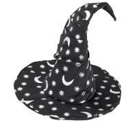 W WIDMANN MILANO Party Fashion - Cappello da strega, cappello magico per bambini, con disegno di luna e stelle, adatto per carnevale, Halloween