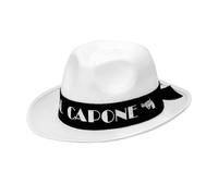 WIDMANN 01885 - Cappello al Capone in Feltro, Adulto Unisex, Anni '20, Anni '30, Gangster, Carnevale, Feste A Tema, Taglia Unica, Colore Bianco