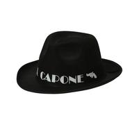 WIDMANN 01884 - Cappello al Capone in Feltro, Adulto Unisex, Anni '20, Anni '30, Gangster, Carnevale, Feste A Tema, Taglia Unica, Colore Nero