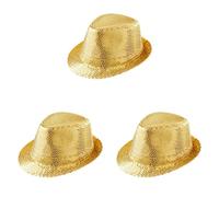W WIDMANN MILANO Party Fashion - Cappello fedora, cappello con paillettes, copricapo, carnevale (Confezione da 3)