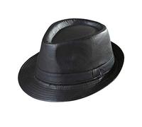 W WIDMANN MILANO Party Fashion - Cappello fedora in ecopelle | Cappello nero in similpelle per costume da detective, Carnevale e feste a tema