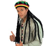 Parrucca e cappello rasta giamaicano capelli con dread Bob Marle carnevale festa