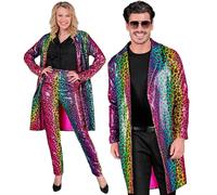 W WIDMANN MILANO Party Fashion - Cappotto di paillettes, Abito da festa, Giacca, Disco Fever, Stampa animalier, Festival, Costumi di Carnevale