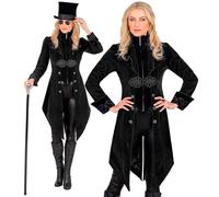 W WIDMANN MILANO Party Fashion - Cappotto gotico da donna in velluto, frac steampunk, per carnevale, Halloween, cosplay